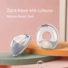 2pcs Silicone Breast Milk Collector with Stand& Scale-Wearable Soft Breast Shell,2oz/60ml Reusable Nursing Cups,Breastmilk Saver 1