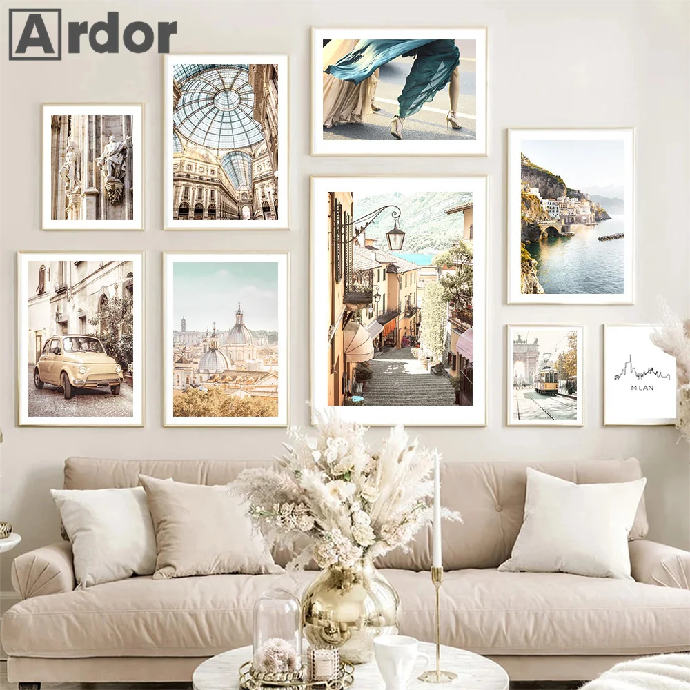 OUCAG Nordique Abstrait Mur Art Affiche Décor Toile Peinture Moderne Minimaliste Imprime Salon