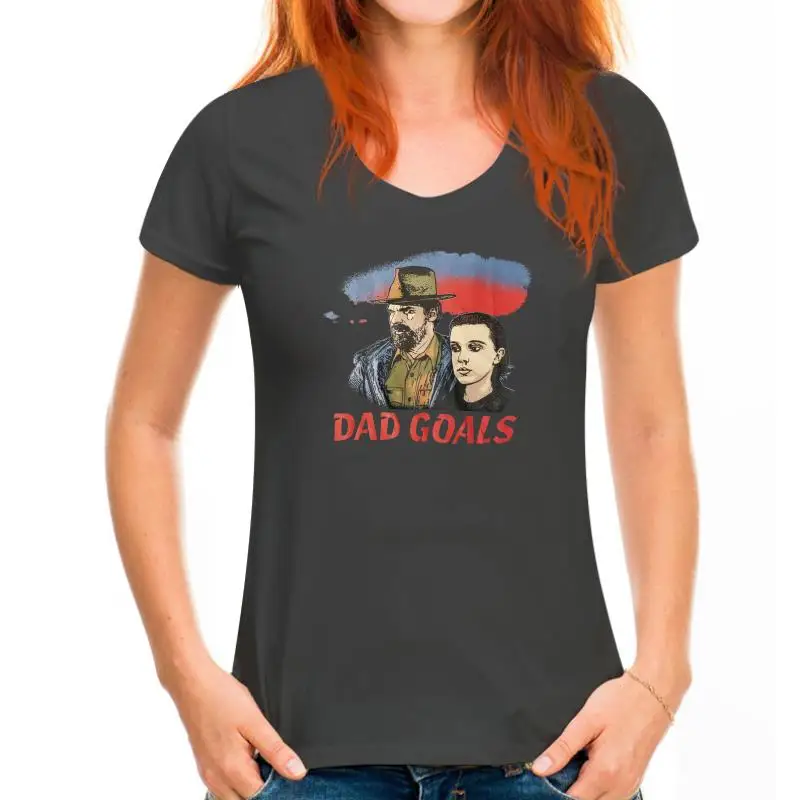 thumbnail image 1 of Stranger tee Things Dad Goals Chief Hopper Eleven TV Show Mens T Shirt, 1 of 5