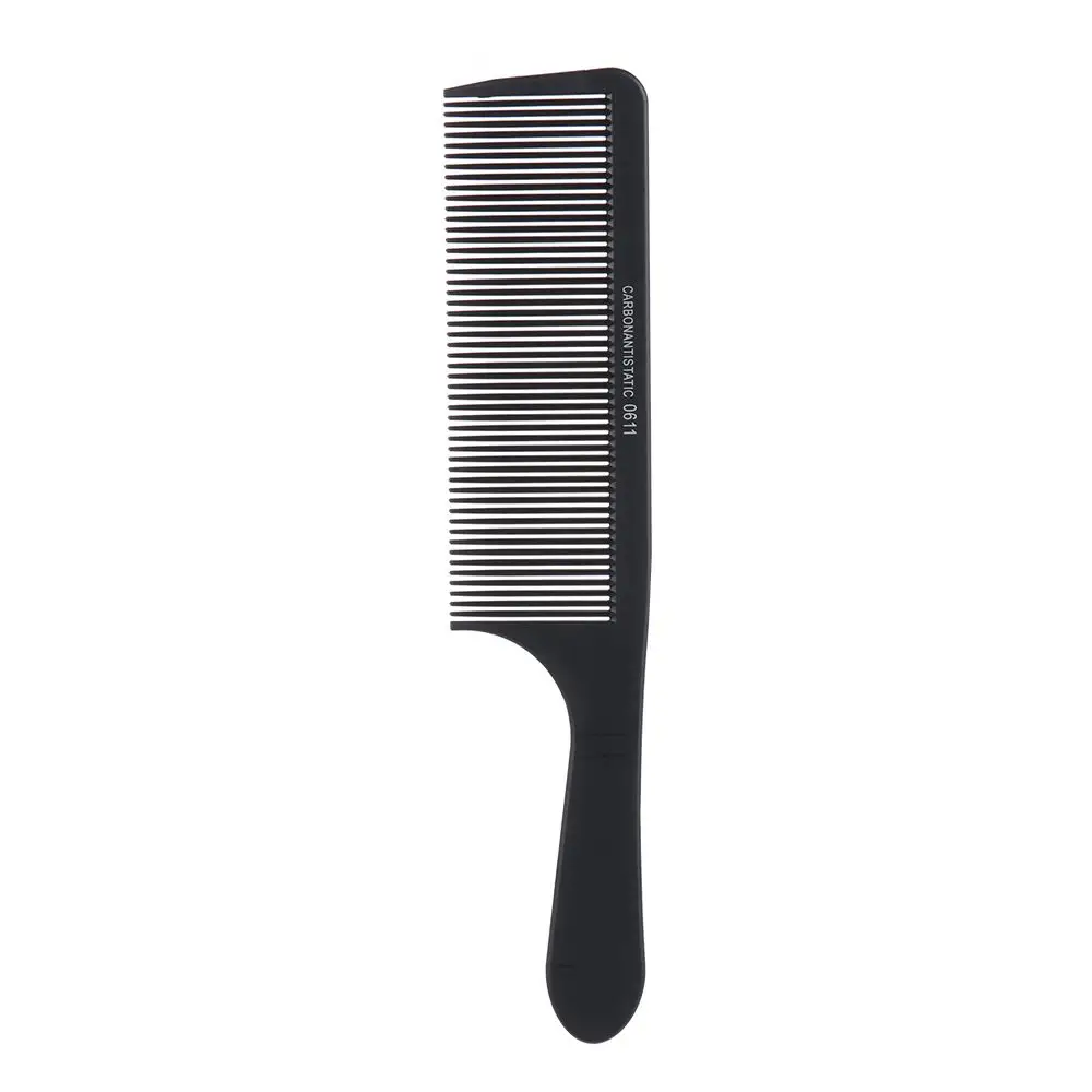 1PC Black Flattop Hair Cutting Comb Heat Resistant Hair Cutting Tool Hairdressing Hair Stylist Salon Carbon Antistatic Combs 6