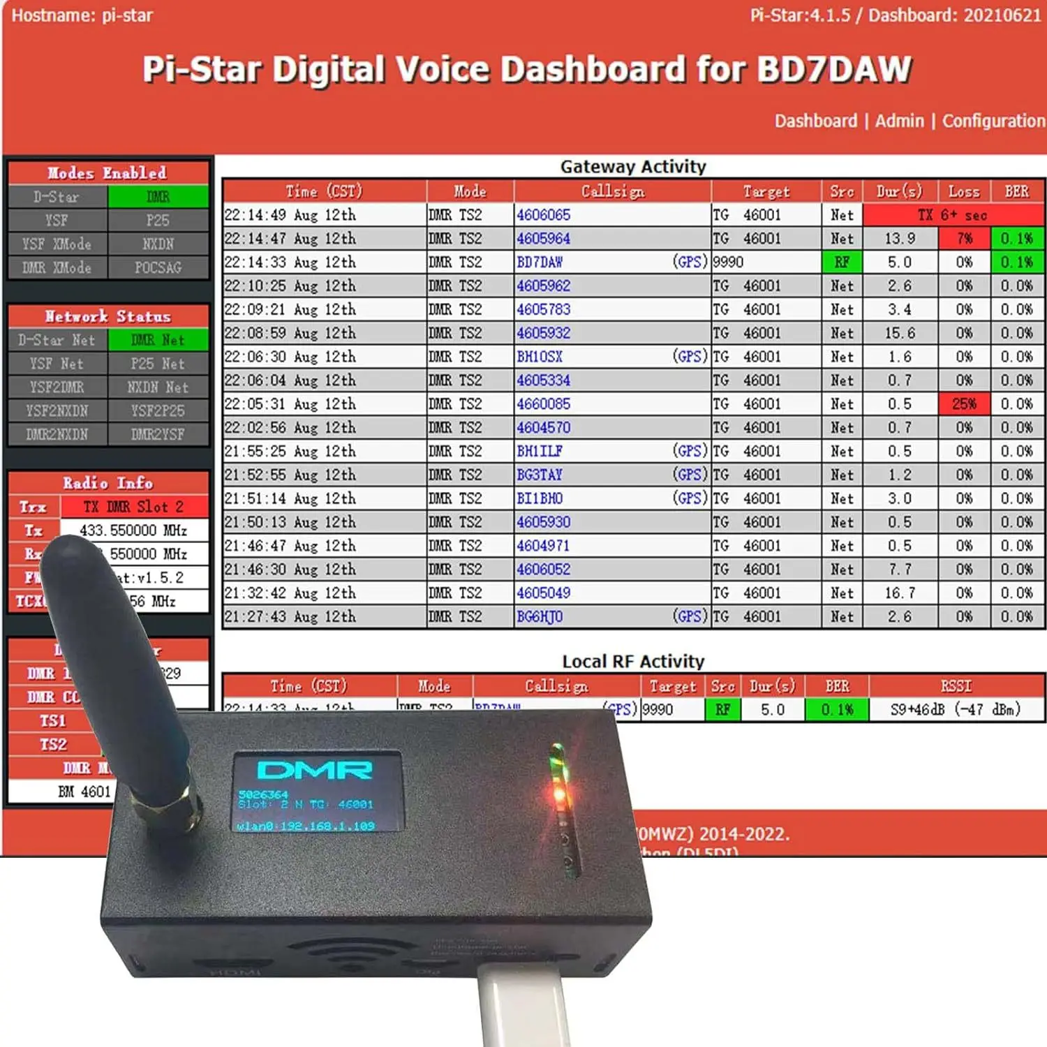 MMDVM Hotspot Spot QSO Digital Voice Modem NXDN POCSAG P25 YSF DSTAR C4FM DMR With Raspberry PI Zero W mmdvm hotspot
