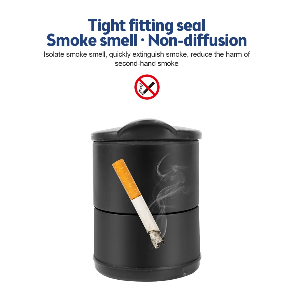 Car Ashtray with LED Light Cigarette Cigar Ash Tray Container Smoke Ash Cylinder Smoke Cup Holder LED Colorful Ashtray