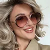 Double Bridge Sunglasses Women Oversized Retro Fashion Vintage Pilot Sun Glasses Men Luxury Trendy Design Shades