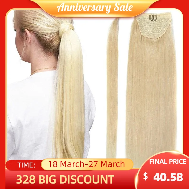 

Remy Clip In Human Hair Ponytails Extensions 14-22inch Straight Wrap Around Ponytail Extension Black Brown Blonde Natural Hair