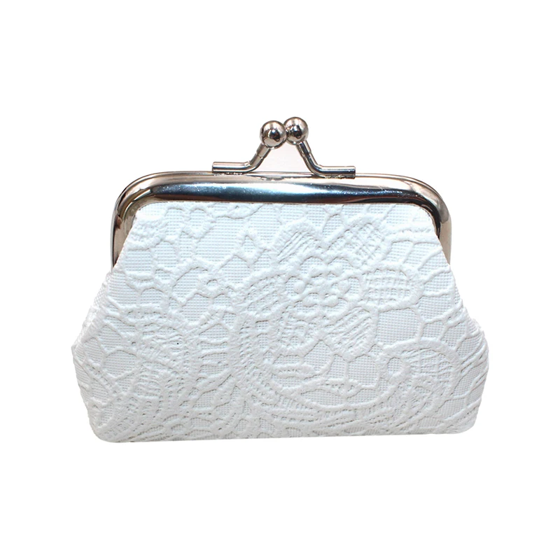 Fashion Little Girls PU Clutch Coin Purse Lock Change Purse Wallet Slim Lace Embossed Coin Holder