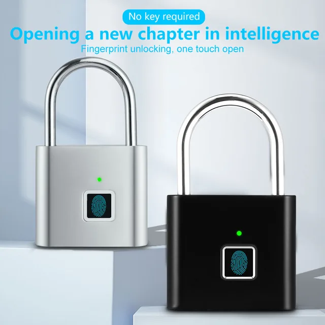 Smart Fingerprint Padlock Outdoor Security Protection Metal Rainproof Keyless Electronic Door Lock USB Charged Anti-Thief 1