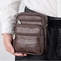 Nouveau sac à bandoulière en cuir véritable pour hommes sac à bandoulière multifonctionnel tendance verticale porte-documents sac de messager de voyage décontracté 5