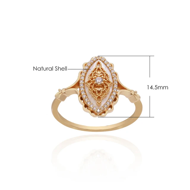 S925 Sterling Silver Jewellery Vintage Royal Court Ring For Women Natural Shell Luxury Gold Plated Fine Retro Jewelry Gift 6