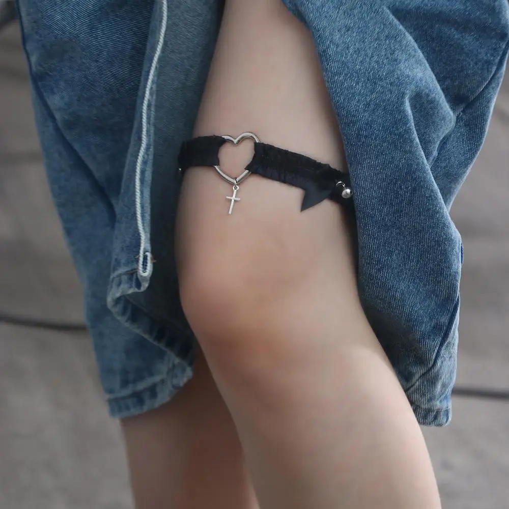

Clothing Accessory Cosplay Lolita Bow Punk Jk Heart Shape Leg Garter Female Suspenders Sexy Suspenders