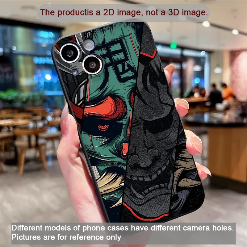 Ghost Face Samurai Shockproof Silicone Phone Case - Japan-Inspired Design