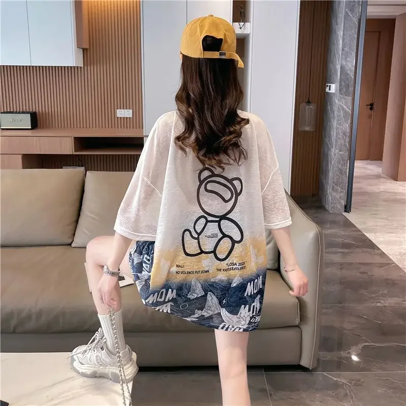 

Top Female Graphic Baggy Women's T-shirt Summer Outfit Short Sleeve Free Shipping Clothes Clothing Kpop Y2k Fashion 2024 Korea