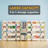 24-Bin 3-Shelf Toy Storage Organizer, Kids Bookcase with Bins, Playroom and Bedroom Decor, White