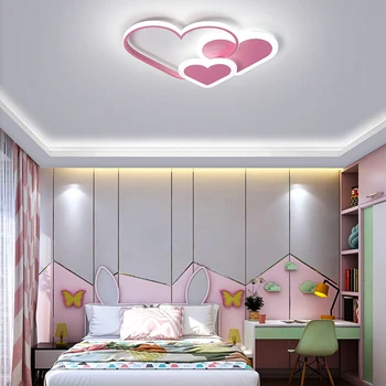 Light For Home Led Light For Bedroom Women Princess Heart Shape Ceiling Lights Lamp For Wedding Girls Room Bedroom 2