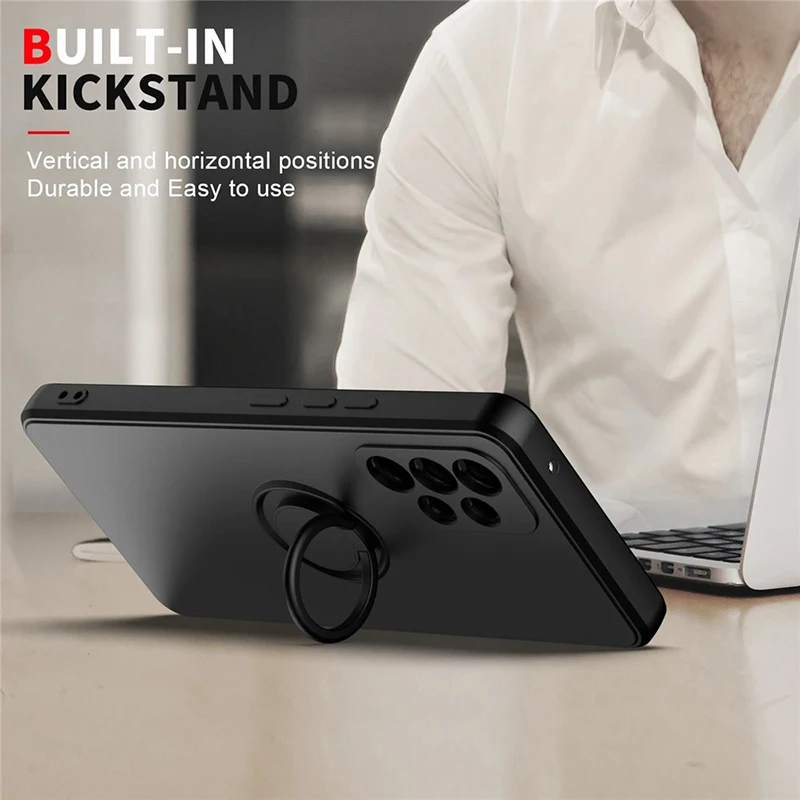 액체 실리콘 마그네틱 브래킷 링 소프트 전화 케이스 삼성 A54 A53 A52 A51 A71 A34 A32 A22 A73 S23 울트라 플러스 S21FE 커버