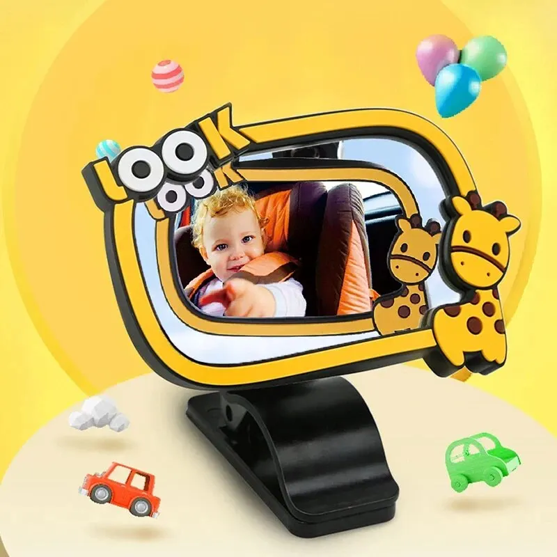 Car Rearview Mirror Cartoon Car Children Watching Rearview Mirror Baby