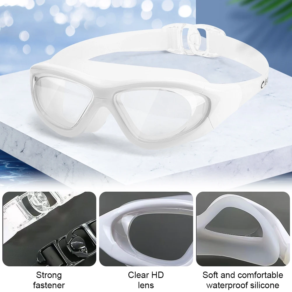 1Pc Swimming Goggles Silicone Swim Glasses Big Frame Men Women Professional Soft HD Anti-fog Eyewear Swimming Accessories