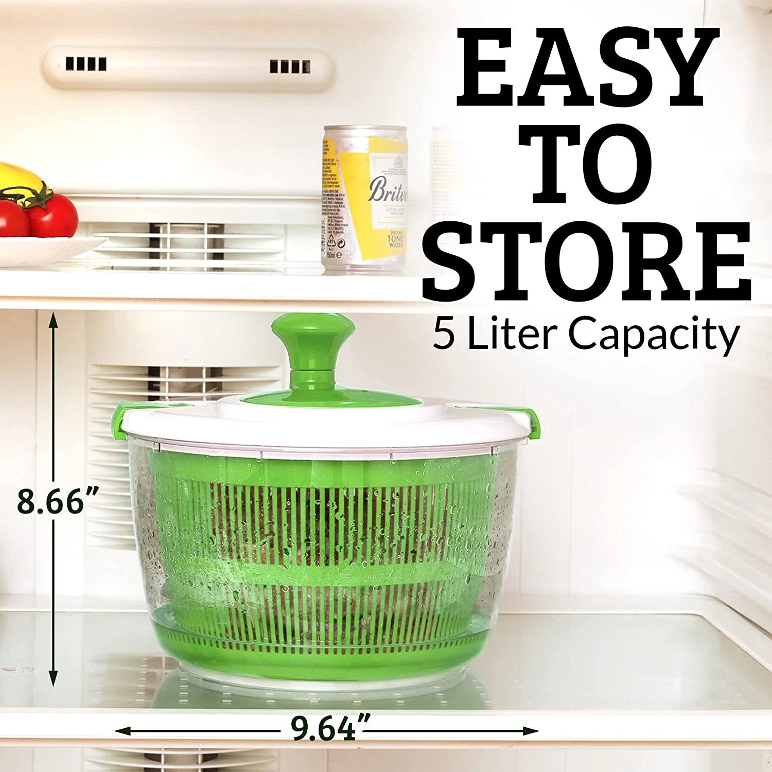 Kitchen Salad Spinner Lettuce Leaf Vegetable Dehydrator Greens Washer Dryer Drainer Crisper Strainer