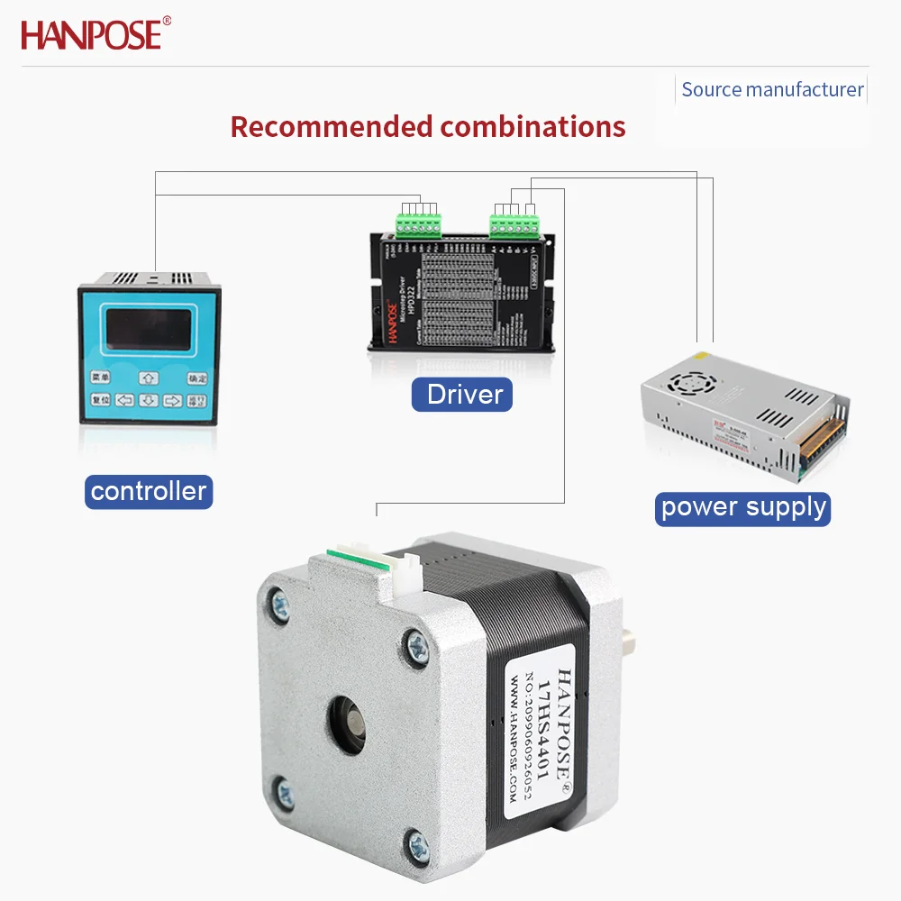 NEMA17 17HS4401+HPD322 스테퍼 모터 2.3V 1.5A 2상 4선 3D 프린팅 액세서리 모터 제조업체 직접 판매