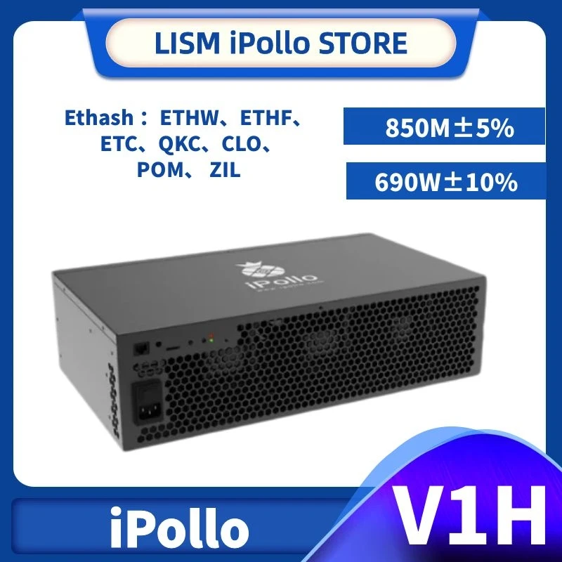 Nuovo Ipollo V1H 950M 850M Idro Super Silenzioso Home Miner 6G Memoria V1 Raffreddamento Ad Acqua Ethash Ethw Etc Zil Con Psu