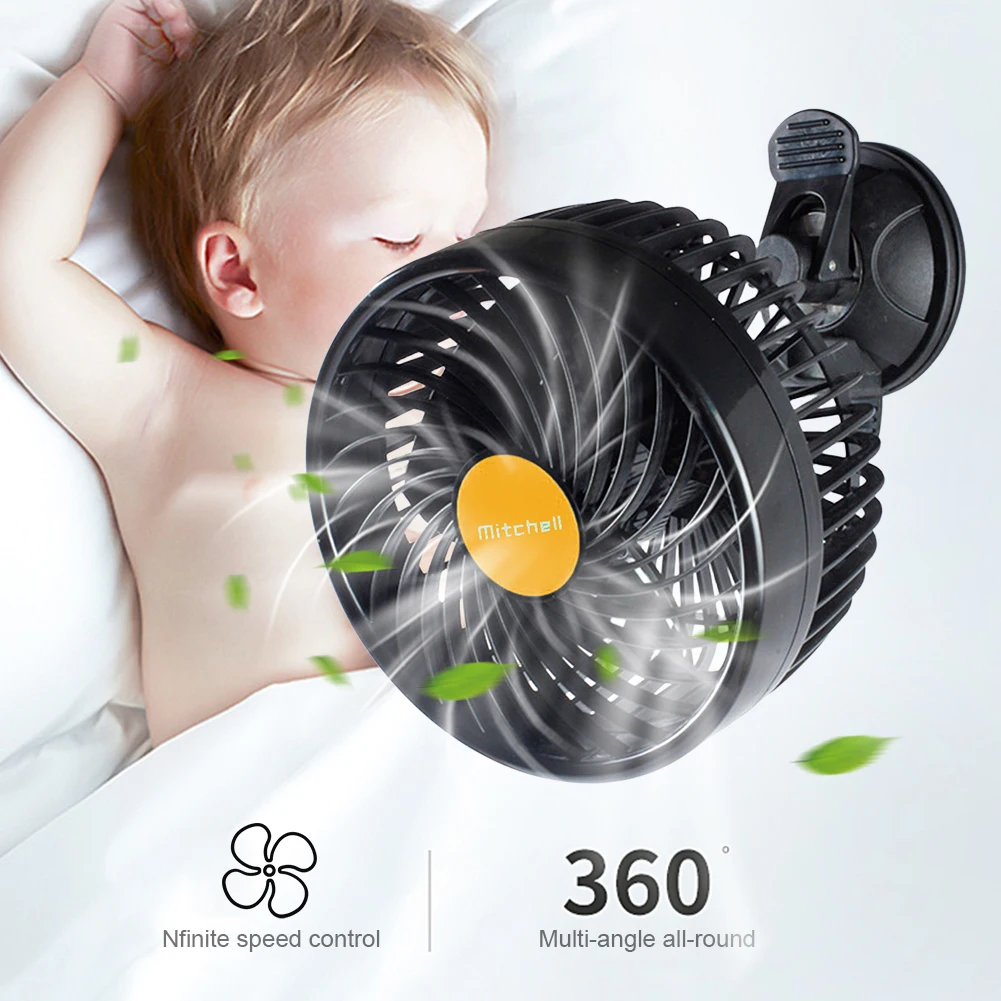 Adjustable Car Cooling Fan Plastic 12V 24V Auto Ventilation