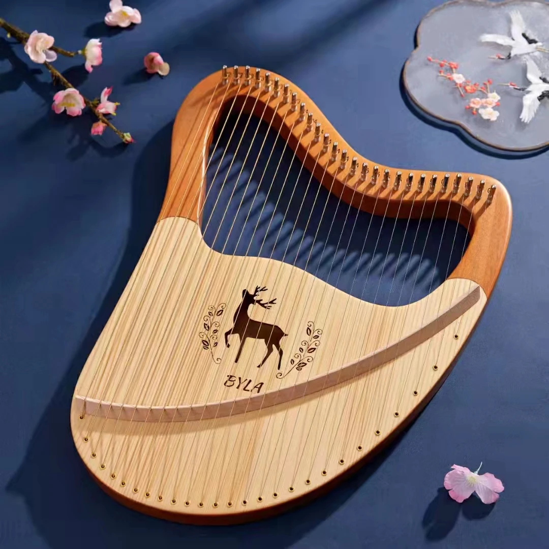 LyreHarp2732StringHighQualityWoodenMahoganyHarp2124String