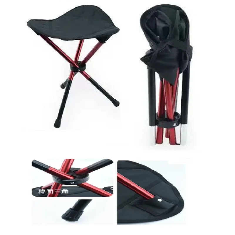Stainless Steel Telescopic Stool Portable Folding Lightweight Adjustable For Camping Fishing Hiking Outdoor Stool