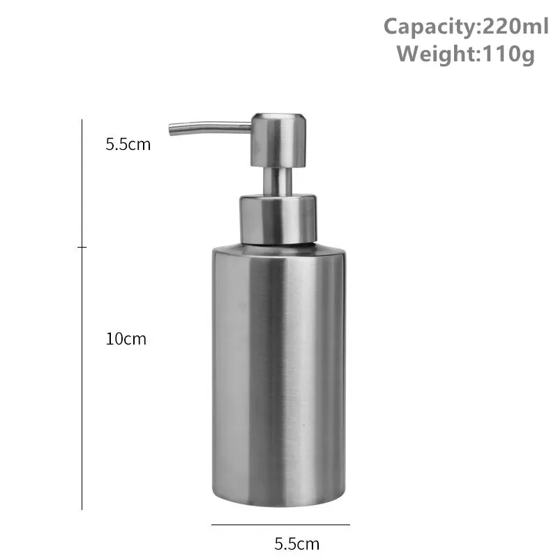Liquid soap dispenser bottle gel bottle 304 stainless steel Lotion Pump Hand Soap Kitchen Bathroom Dispenser 250ml/350ml/550ml