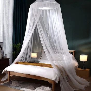 Lit moustiquaire lit suspendu auvent dôme moustiquaire pour lit anti-mouche Tulle rideau dormir moustiquaire de lit 1