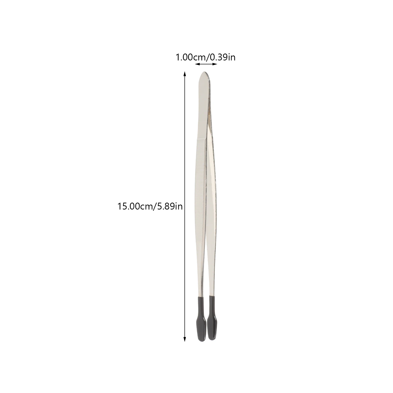 Rubber Tipped Tweezers Rubber Coating Long Tweezers stainless steel Flat Tip Bead Stamp Coin Jewelry Tong Hand Tool