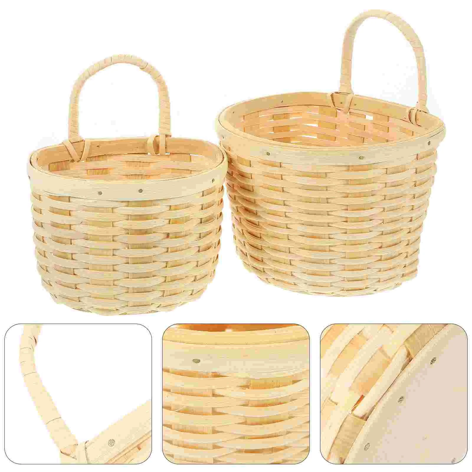 

Wall Hanging Storage Basket Kitchen Ginger Fruits Vegetable Woven Baskets Wood Chips