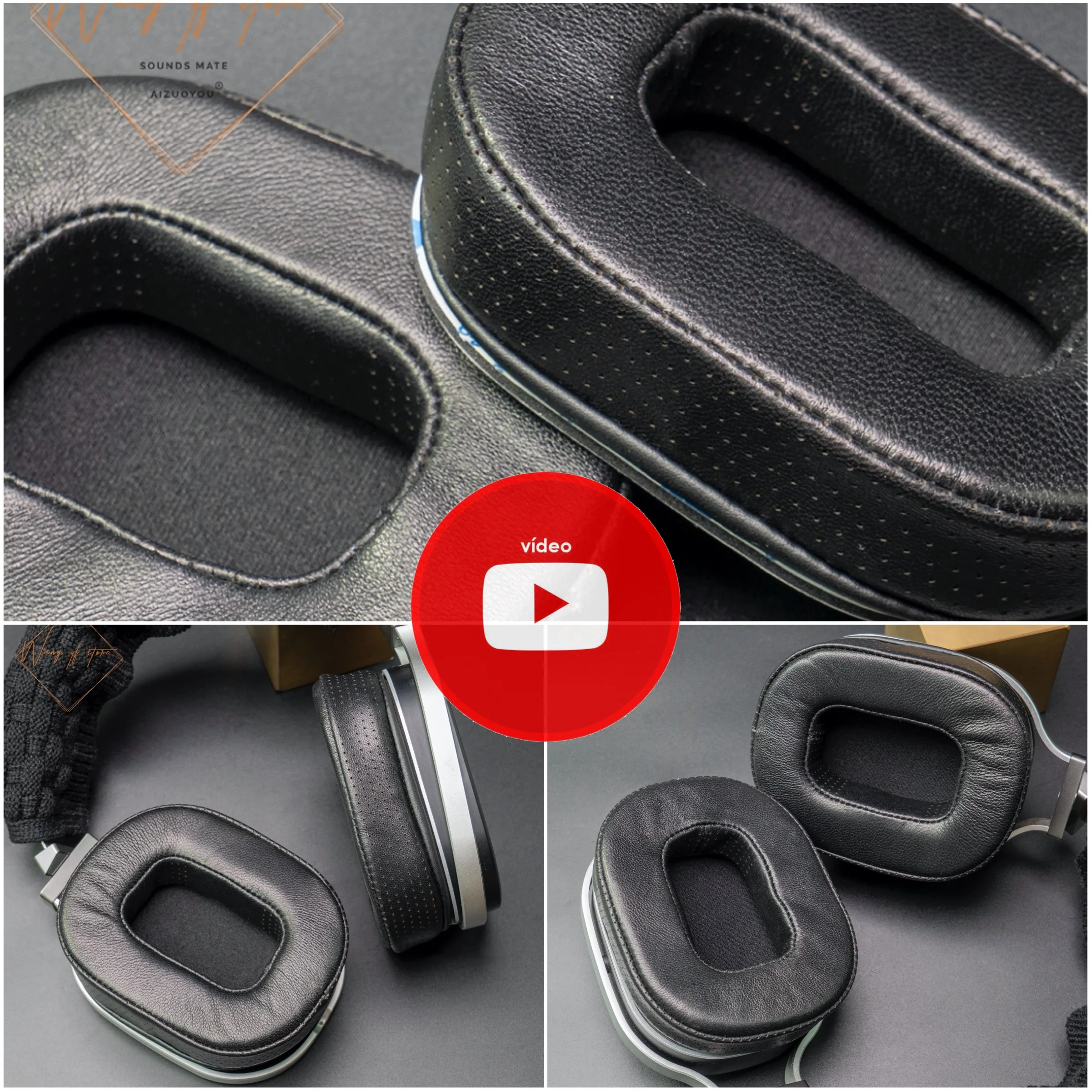 Genuine Lambskin Leather Ear Pads Foam Cushion For Oppo Pm1 Pm2 1 2