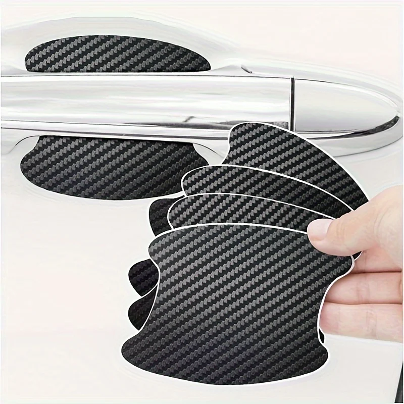 Carbon Fiber 4Pcs/Set Car Door Mouldings Film Scratches Resistant Protection