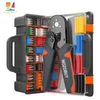 Kit d'outils de sertissage de virole avec bornes de virole, sertisseuse de fil à cliquet auto-ajustable WOZOBUY pour connecteurs de fils électriques 1
