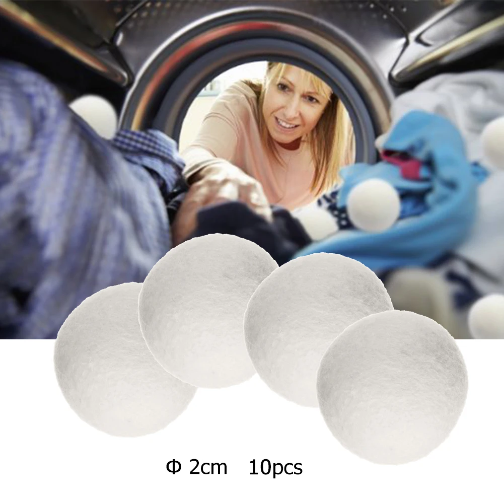 10pcs Laundry Steamy Dryer Ball Wrinkle Releasing Laundry Balls Reusable No Foam Natural Fabric Softener Deodorization for Dryer