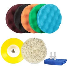 

Fashion10pcs 6 Inch Car Polishing Pads Kit (5 Foam & 1Wool Grip Pads&1Polisher Grip Backing Plate& M14 Drill Adapter)