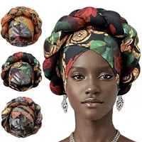 2024 New African Women Turban Cap Big Braid Head Wraps Cover Bonnet Beanie Female Headtie Hair Loss Chemo Cap Arab 1