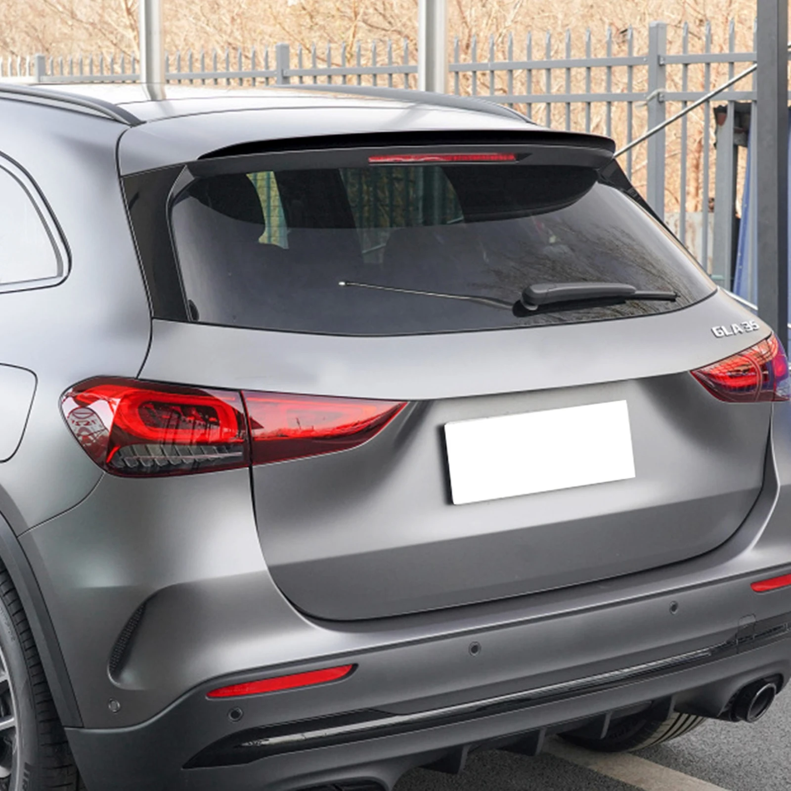 메르세데스 벤츠 GLA 클래스 H247 GLA180 200 GLA35 AMG 2020-2022 리어 루프 스포일러 윙 탄소 섬유 룩 자동차 트렁크 스플리터 립