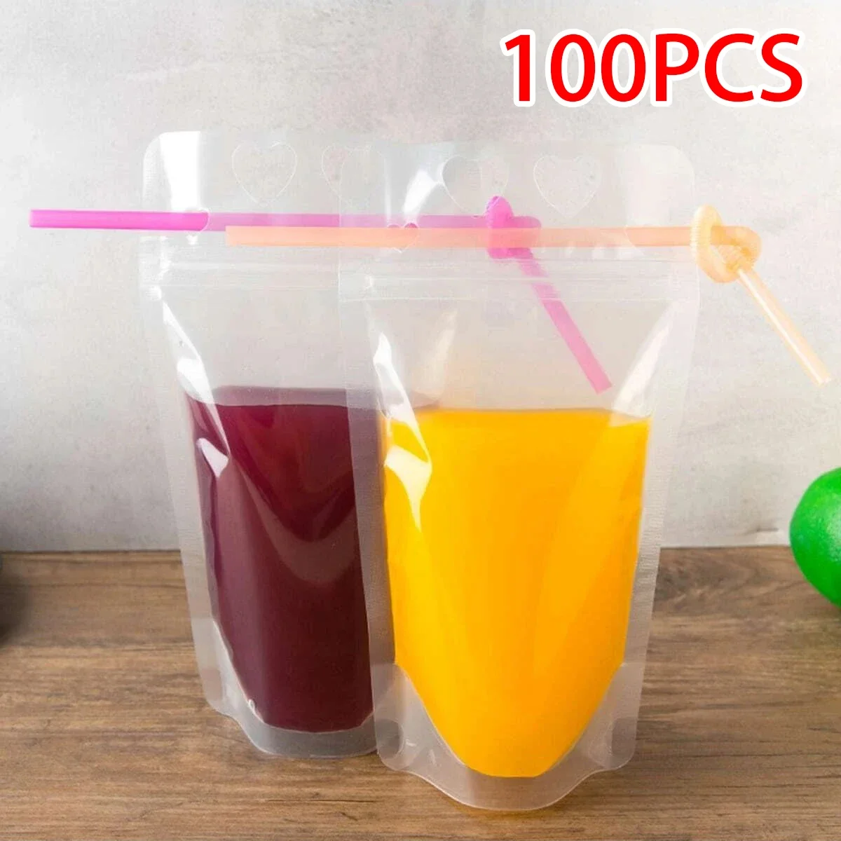 10/20/50/100-Magic Drink Pouches with Straw