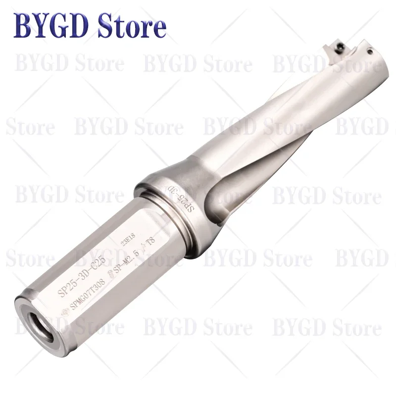 BYGD 고품질 SP 시리즈 드릴, C20 C25 C32 금속 드릴 비트 10mm-40mm, 깊이 2D 3D 4D 5D, SPMG 경합금 인서트 블록 드릴