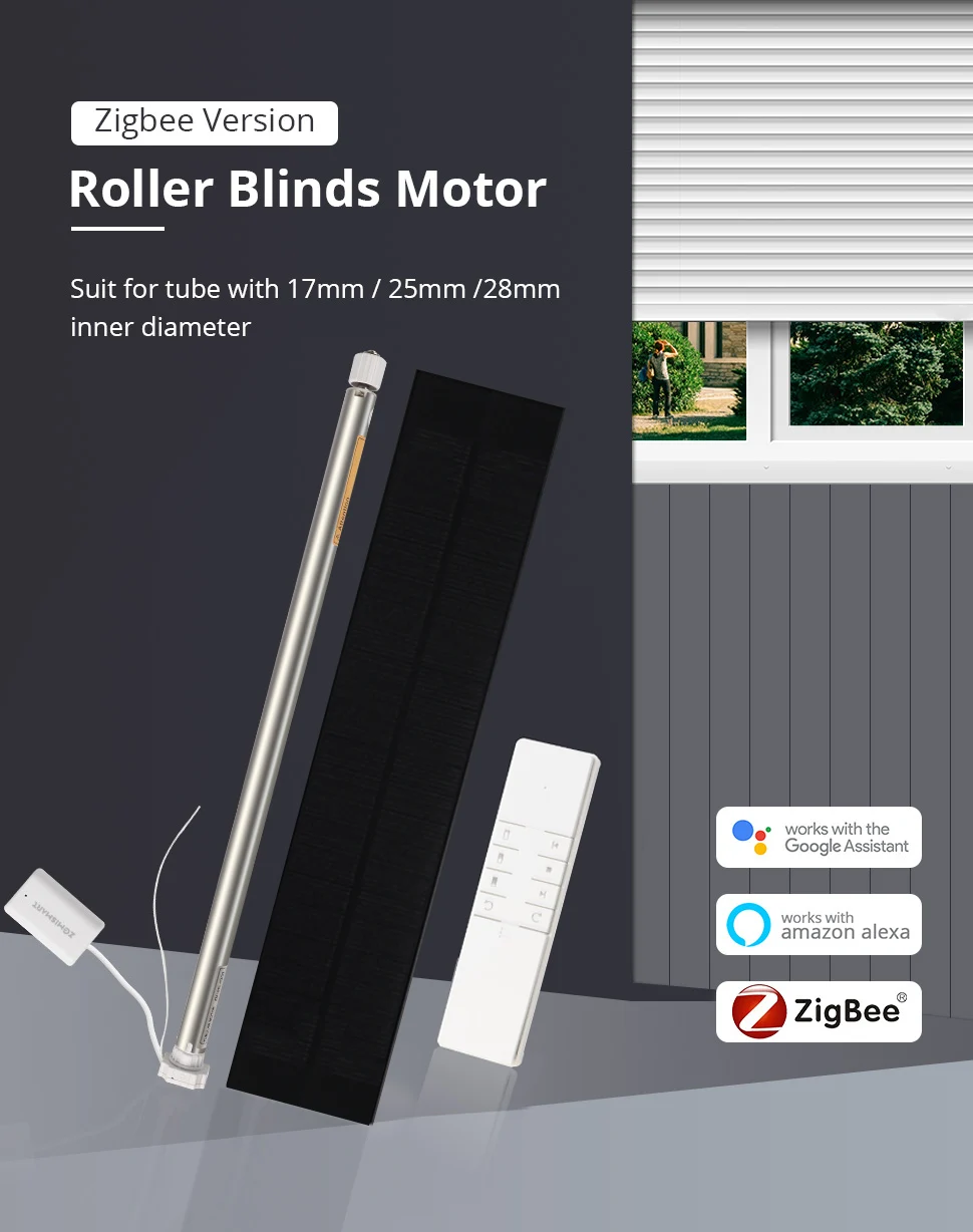 Zemismart-Zigbee Roller Shade Blinds Motor, Motor Elétrico