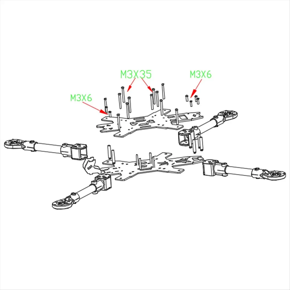 Cadre Drone FPV 15 pouces 580mm Fibre Carbone Course Freestyle