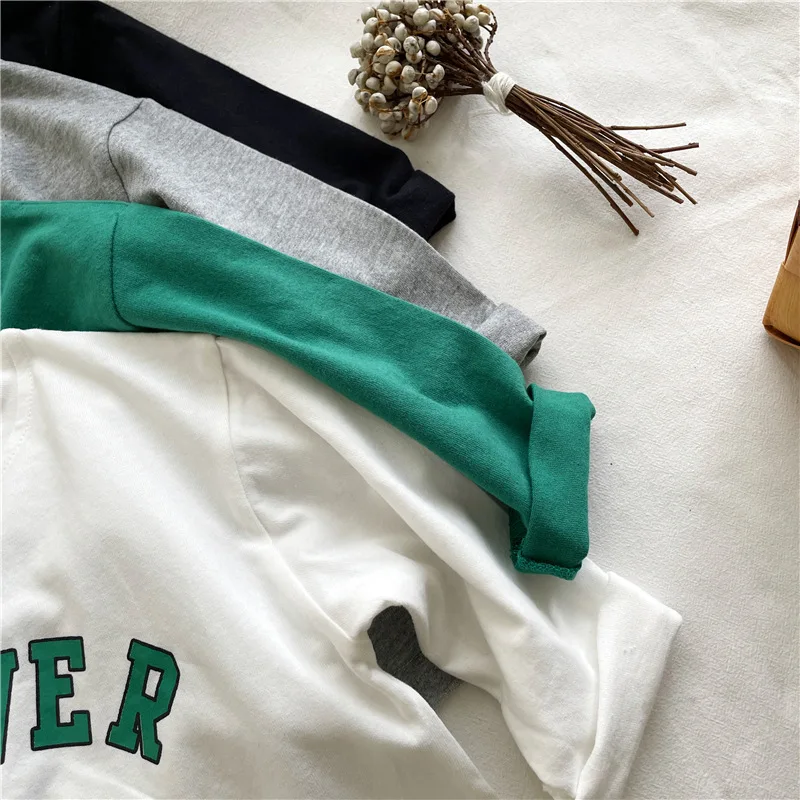 Spring Autumn Korean Baby Boys Shirts Letter Loose Versatile Basic Toddler Boys Tops Crew Neck Casual Sports Children Boy Shirts 6