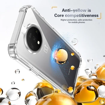 Oneplus 7T HD1903 Case Silicone Bumper Airbag Clear Back Cover Hard Matte Phone Case for One Plus 7T Oneplus7T HD1901 HD1905