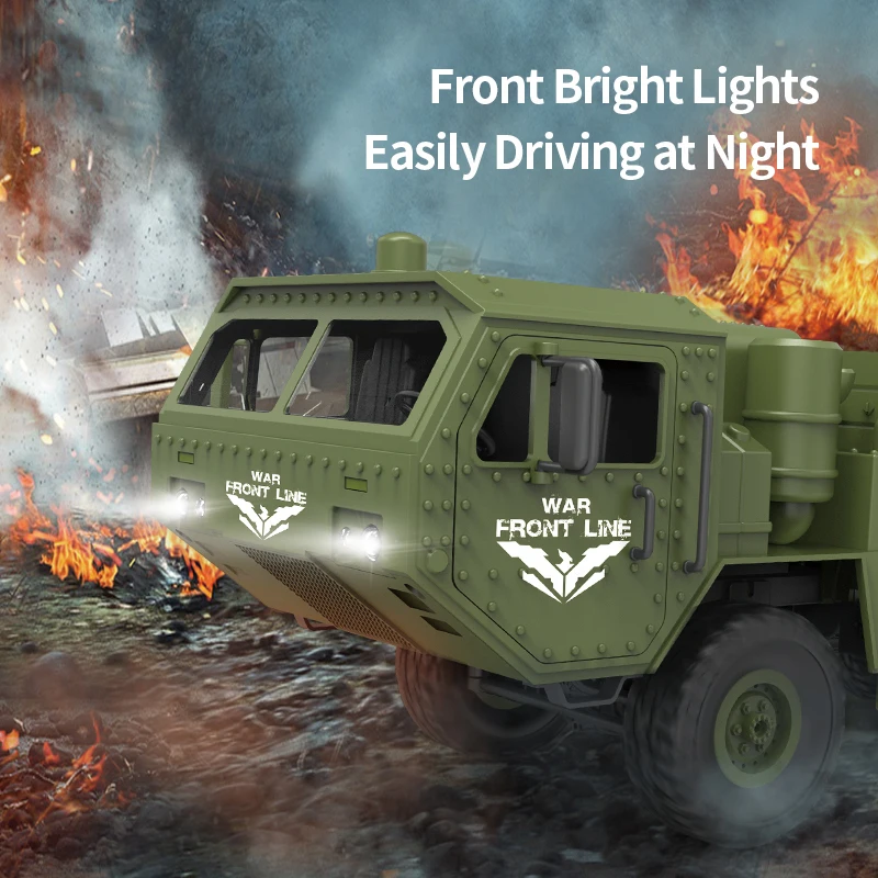 JJRC Q60 Q75 Off-Road Climbing Remote Control Vehicle 1:16 Simulation THAAD Six Wheel Military Truck Model Children's Toy Gift 2