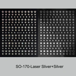3D Black and Pink Star Nail Art Stickers - Festive Gold and Silver Adhesive Decals (SO - 170SLS)