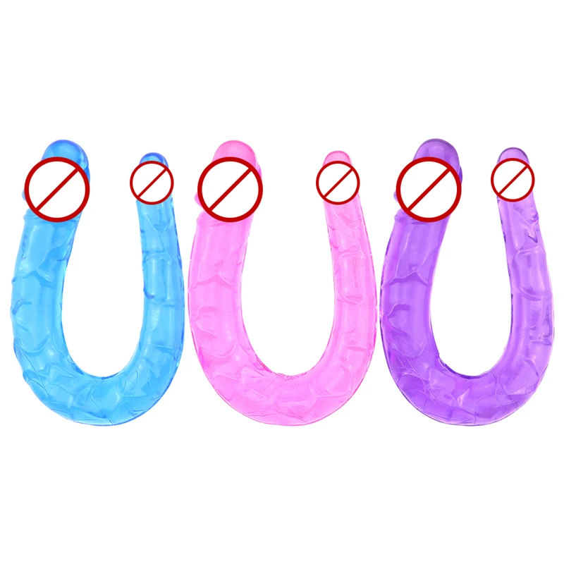 Soft Jelly Dildo Double Realistic Cock Lesbian Vaginal Anal Butt Plug Fake Penis Sex Toys For Women Couples Gay Adult Products sex toys