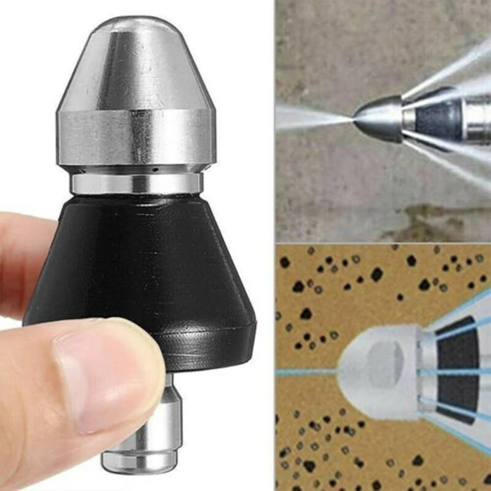 

Stainless Steel Cleaning Nozzle 1/4 Inch Thread Quick Insertion Pipe 5000PSI Pressure Washer For Water Pipe Flushing Cleaning