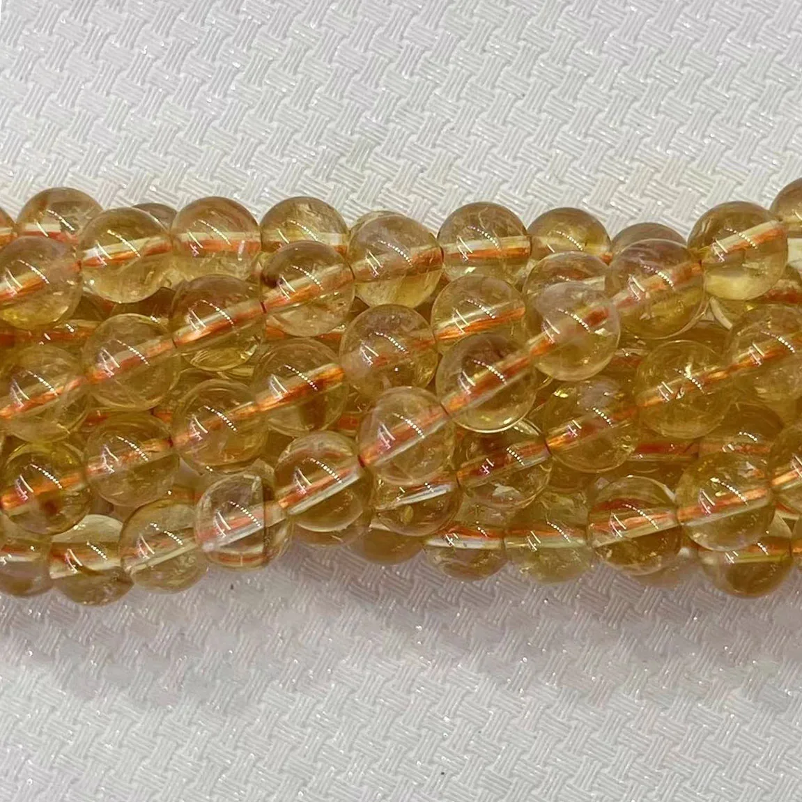 Genuine Natural Stone Yellow Citrines Round Smooth Gemstone Loose Beads Accessroies For DIY Necklace Bracelet Jewelry 6/8/10MM