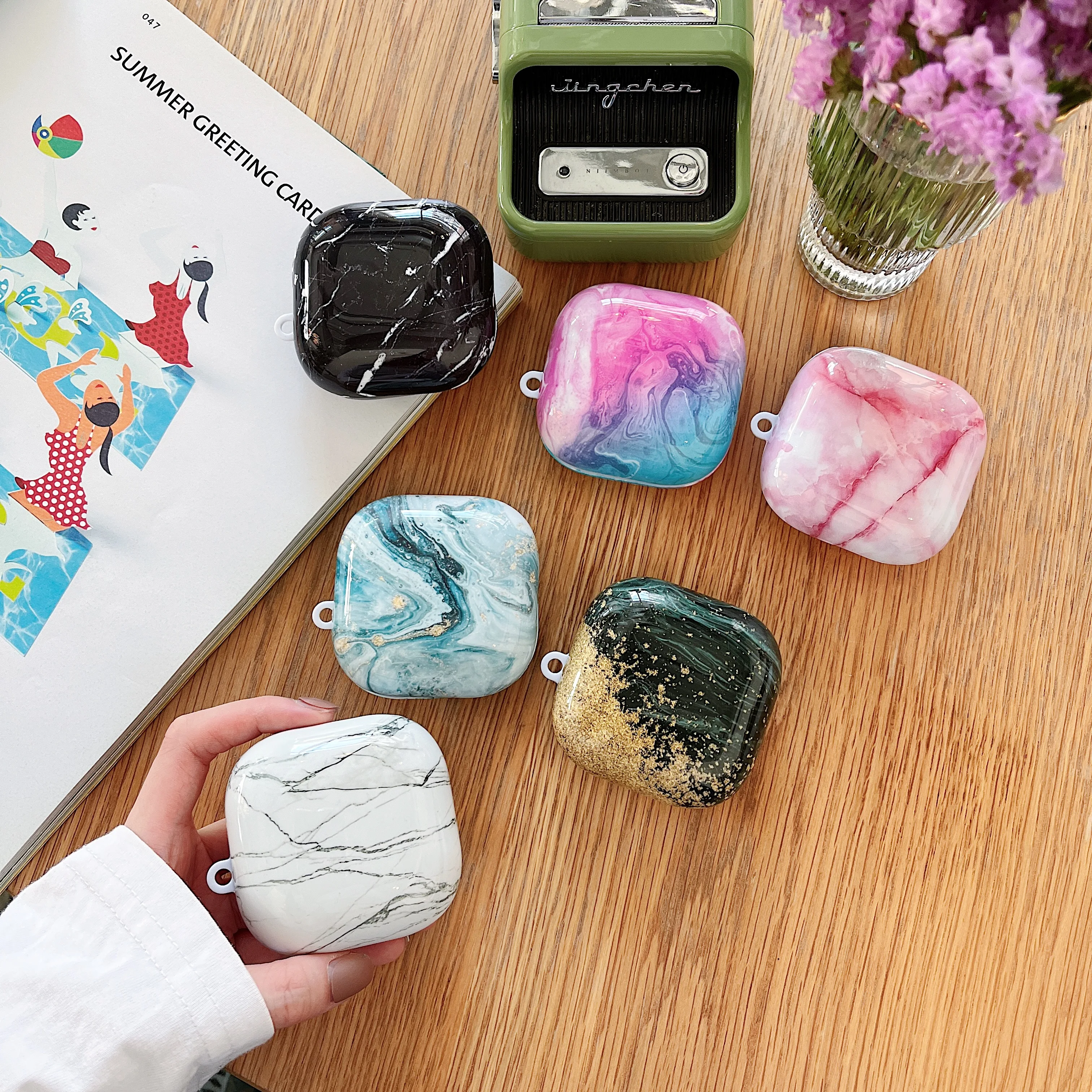 Custodia Marmorizzata Per Beats Fit Pro Custodia Con Portachiavi Custodia Per Auricolari In Silicone Antiurto Per Beats Fit Pro Hearphone Case