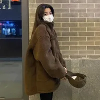 Lamb Fur Jacket Women's Thickened Winter Coat Small Particle Lamb Velvet Warm Big Coat Female Outerwear Short Jacket